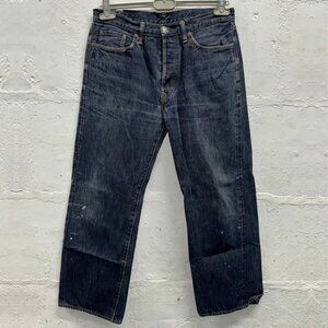 45RPM Dark Washed Blue Cotton Japanese Selvedge Denim Jeans